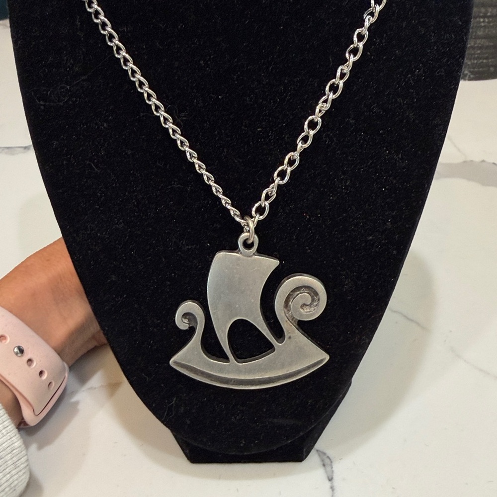 Pewter Viking ship pendant from Sweden